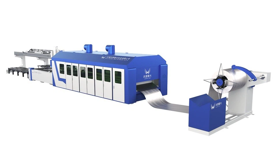 Mesin Pemotong Laser Fed Gegelung Automatik Untuk Gegelung Logam Lembaran